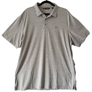 Travis Mathew The Heater Polo Golf Shirt XXL Light Gray Heather Stretch